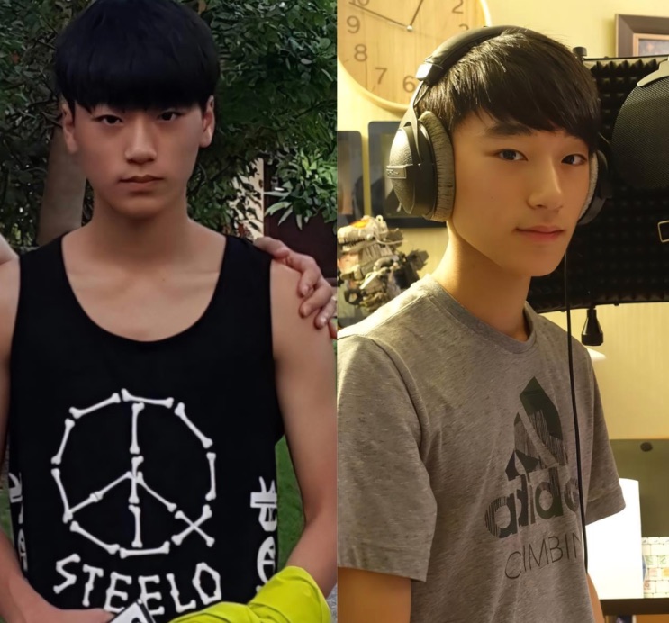 Fotos de Choi San ainda adolescente, antes do debut, bem magrinho