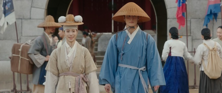 Dois personagens de viagem, na era Joseon